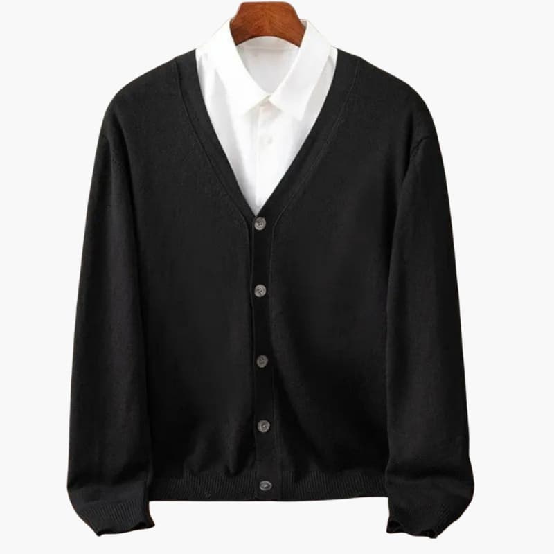 Men’s V-Neck Button-Front Cardigan