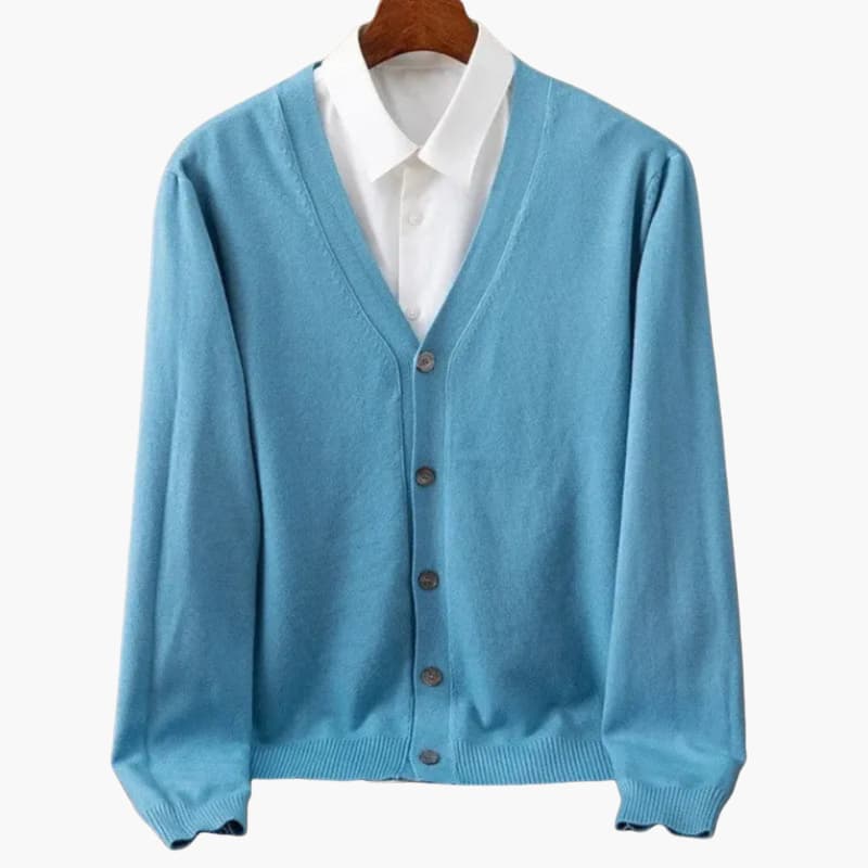 Men’s V-Neck Button-Front Cardigan