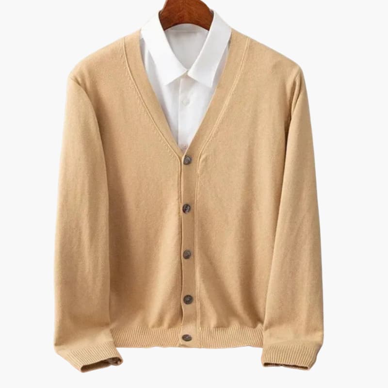 Men’s V-Neck Button-Front Cardigan
