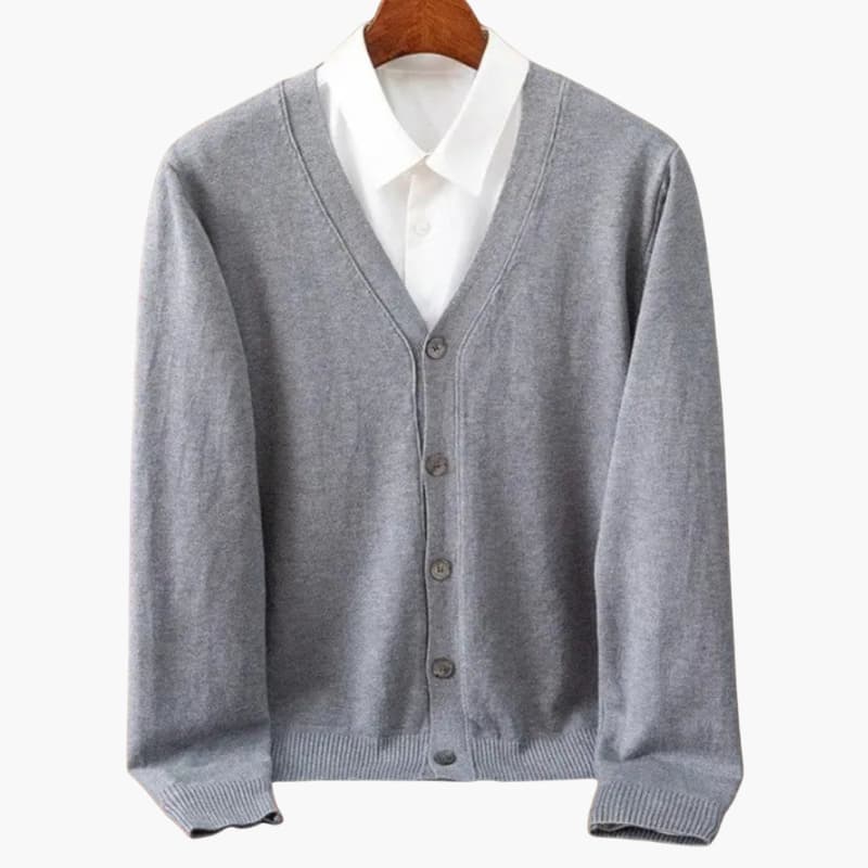 Men’s V-Neck Button-Front Cardigan