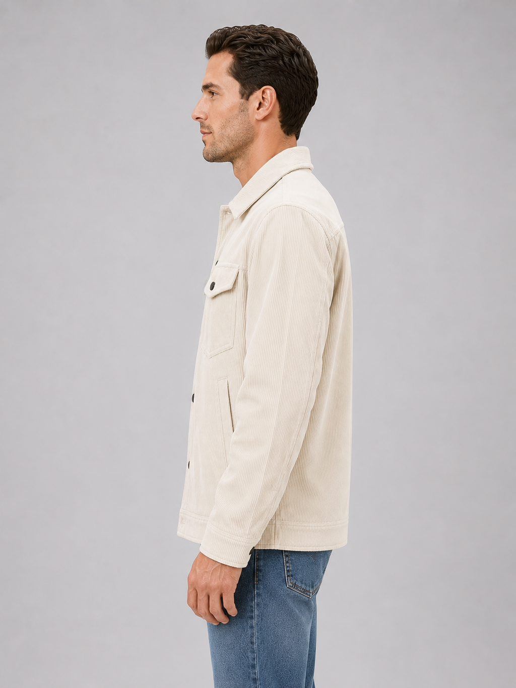 Men's Corduroy Button-Up Overshirt Jacket
