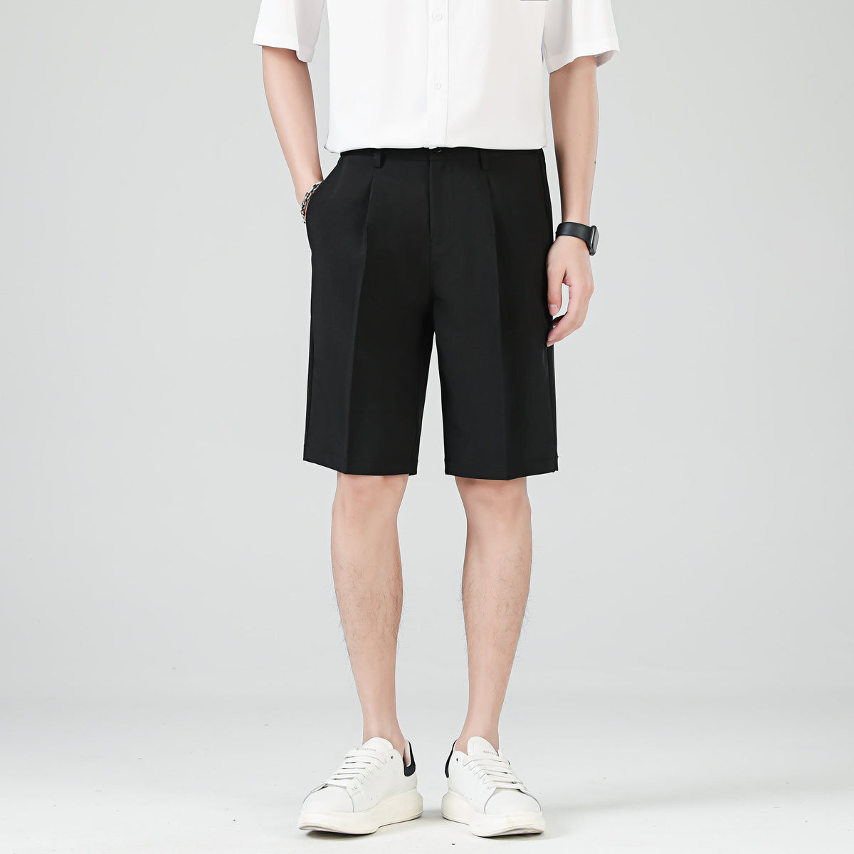Men's Tailored Double Pleat Chino Shorts