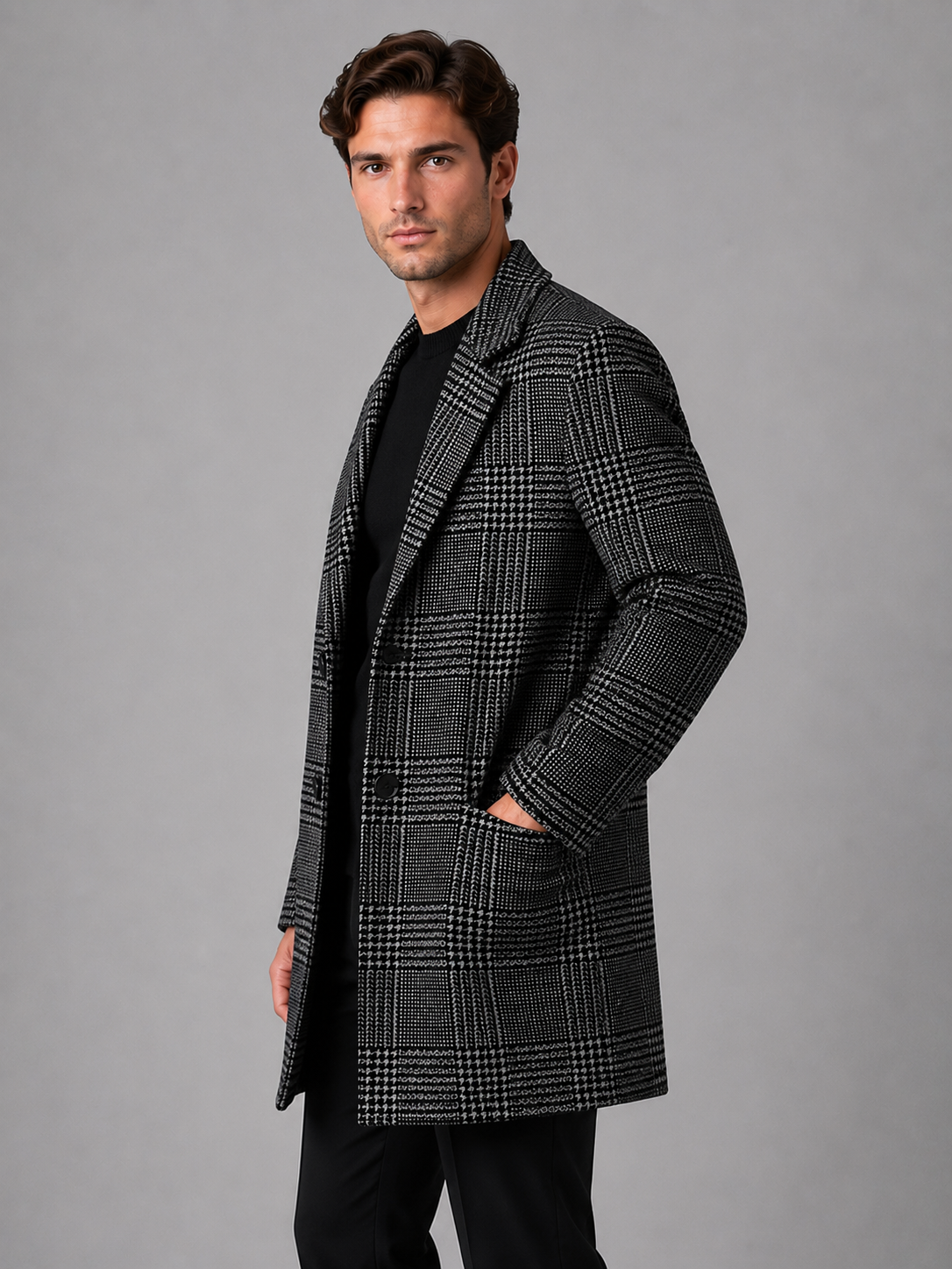 Men's Longline Single-Breasted Coat