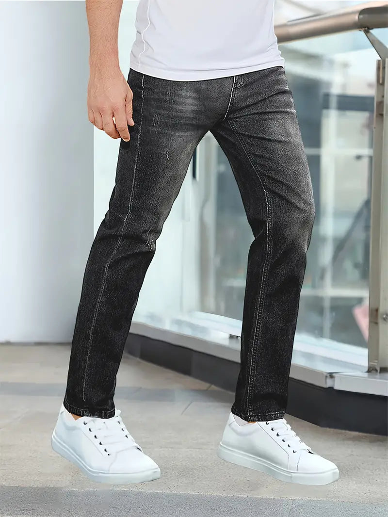 Men's Casual Denim Jeans with Pockets