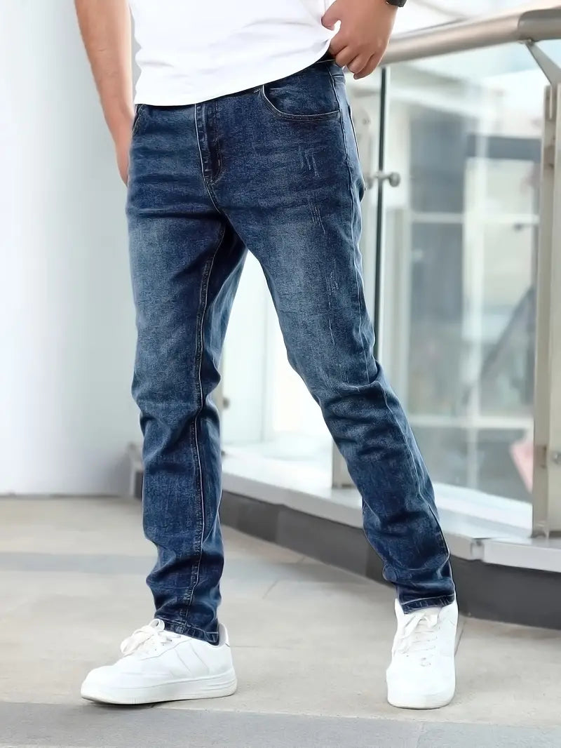 Men's Casual Denim Jeans with Pockets