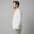 Men's Chambray Blue Linen Blazer Jacket