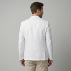 Men's Chambray Blue Linen Blazer Jacket