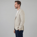 Men's Chambray Blue Linen Blazer Jacket