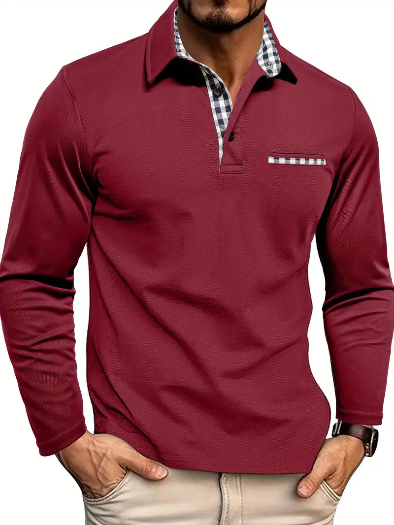 Men's Long Sleeve Polo Shirt - Stylish Golf Shirt for Men
