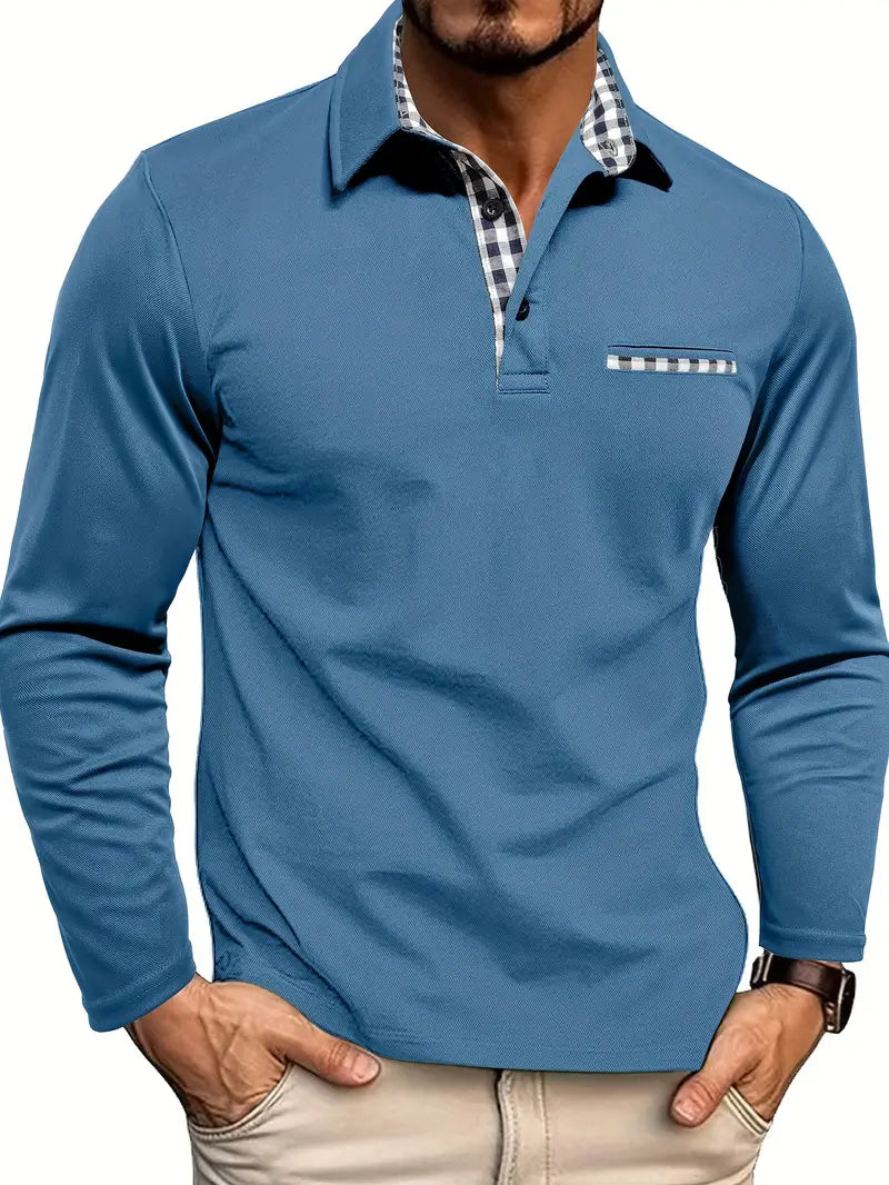 Men's Long Sleeve Polo Shirt - Stylish Golf Shirt for Men