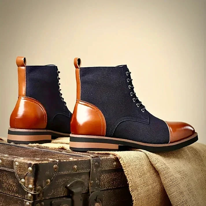 Men’s Two-Tone Leather Hybrid Dress Boots