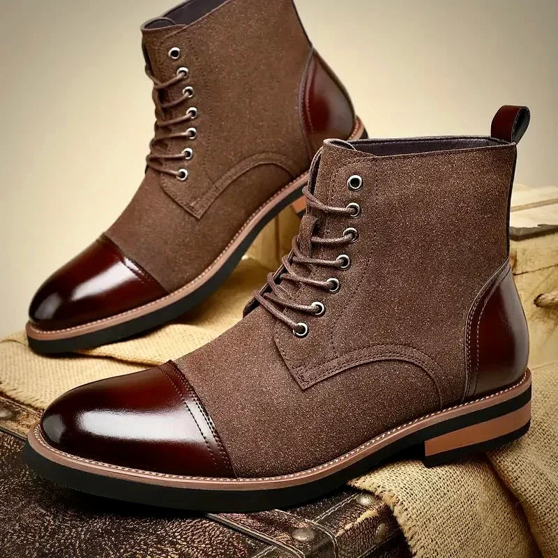 Men’s Two-Tone Leather Hybrid Dress Boots