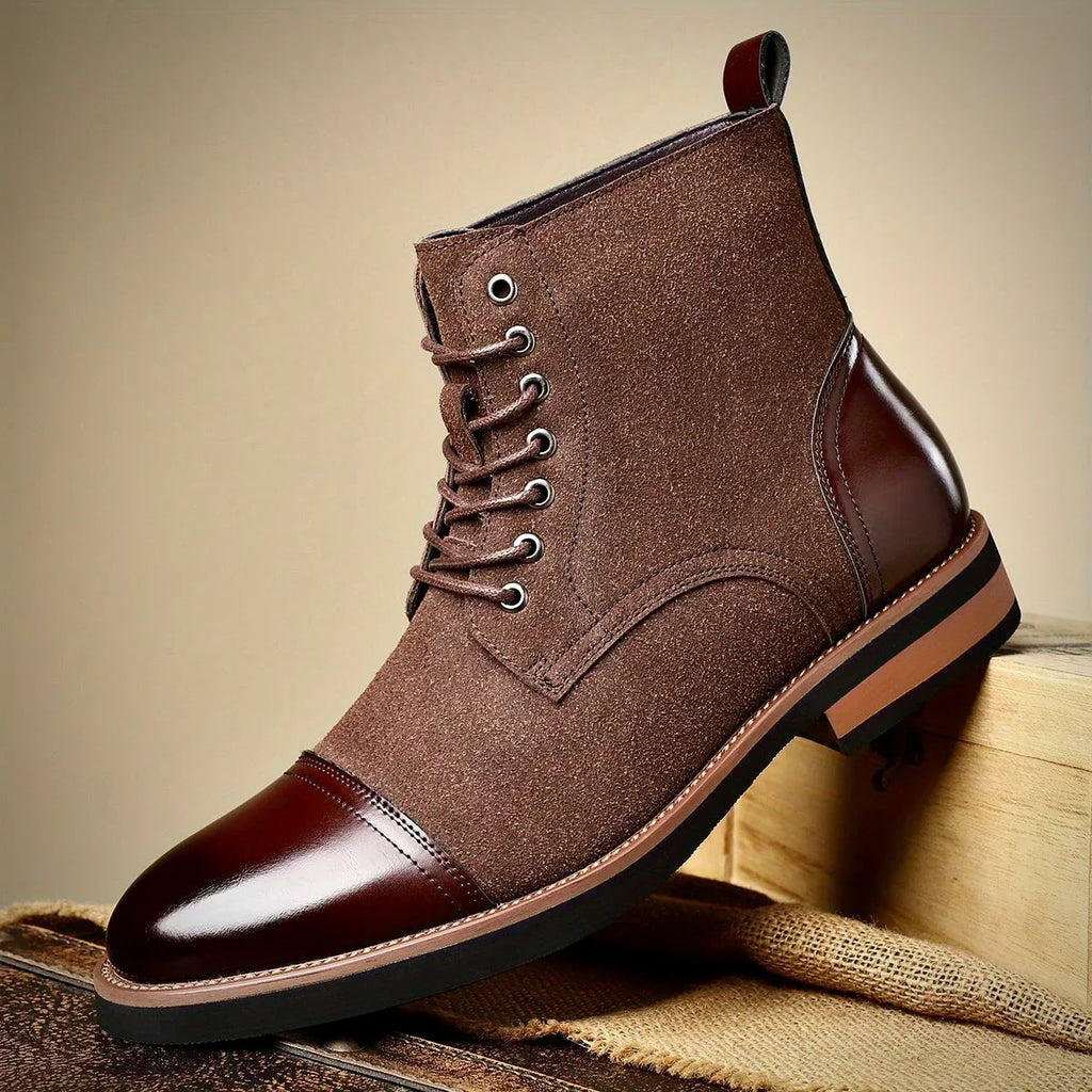 Men’s Two-Tone Leather Hybrid Dress Boots