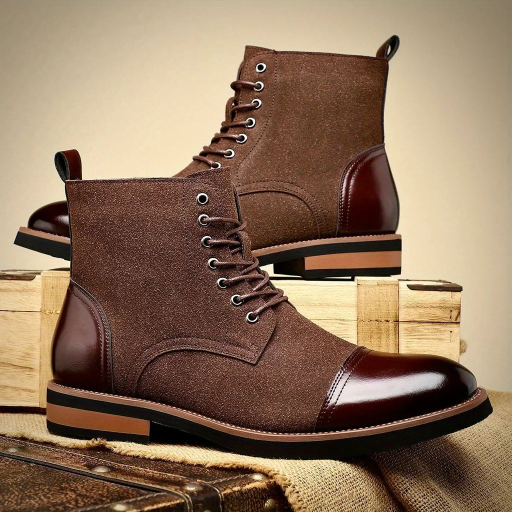 Men’s Two-Tone Leather Hybrid Dress Boots