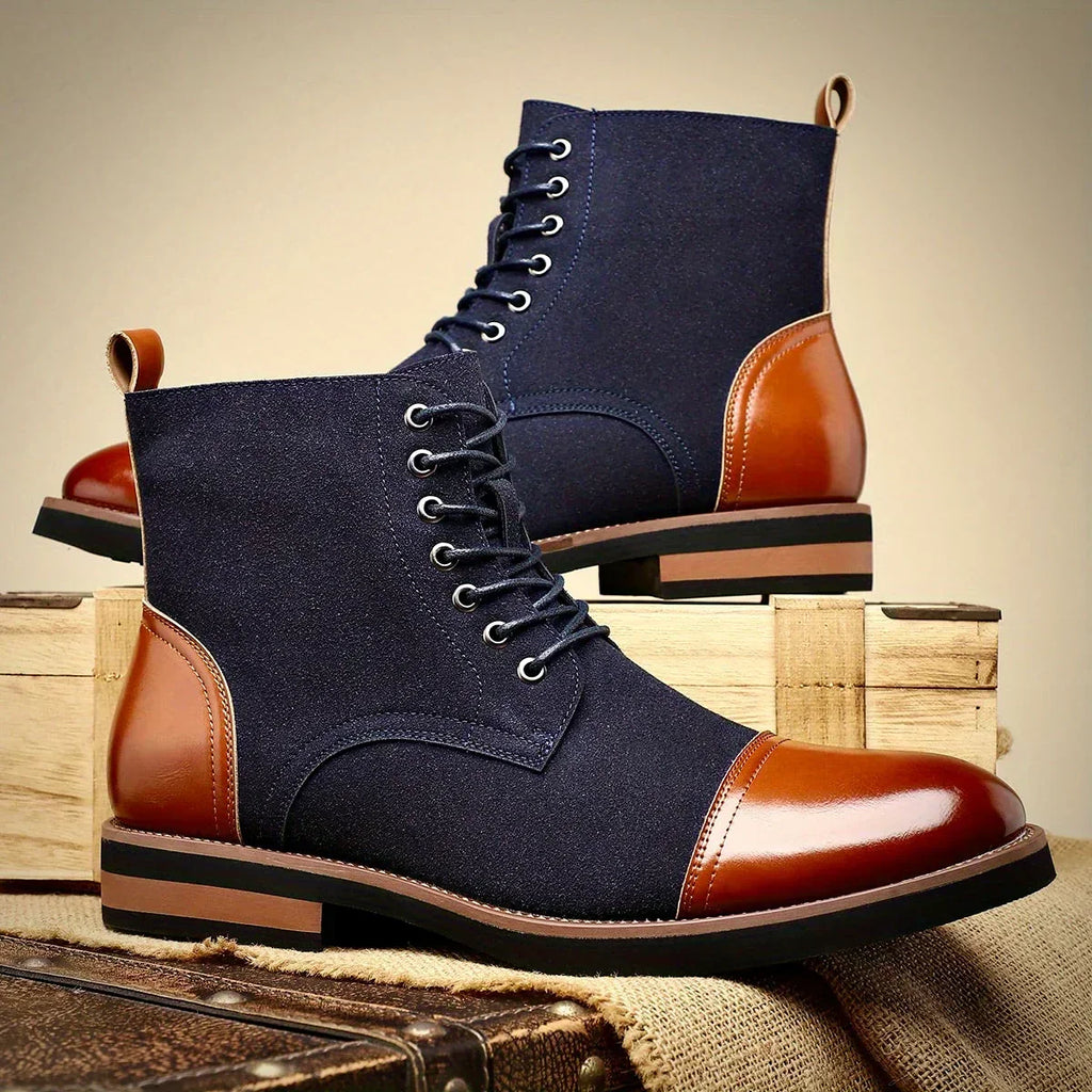 Men’s Two-Tone Leather Hybrid Dress Boots