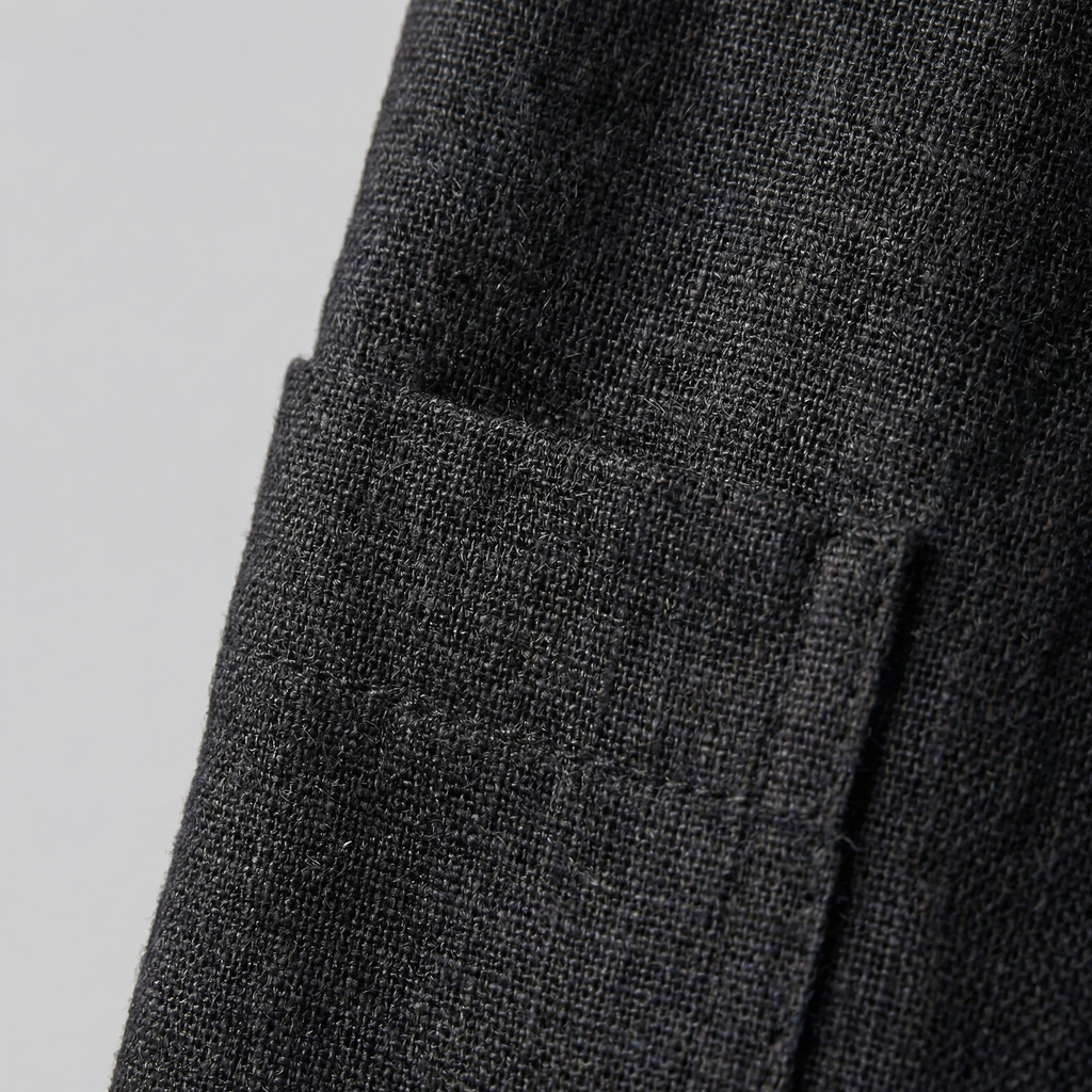 Men's Chambray Blue Linen Blazer Jacket