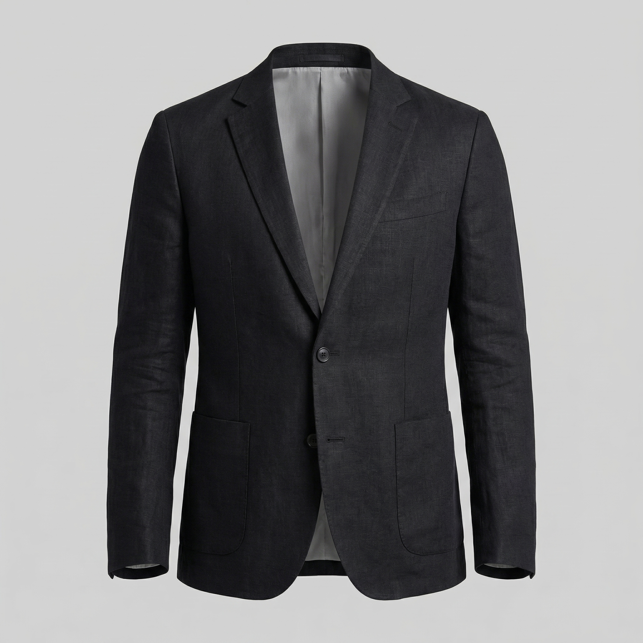 Men's Chambray Blue Linen Blazer Jacket