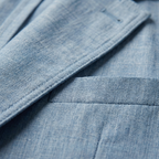 Men's Chambray Blue Linen Blazer Jacket