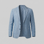 Men's Chambray Blue Linen Blazer Jacket