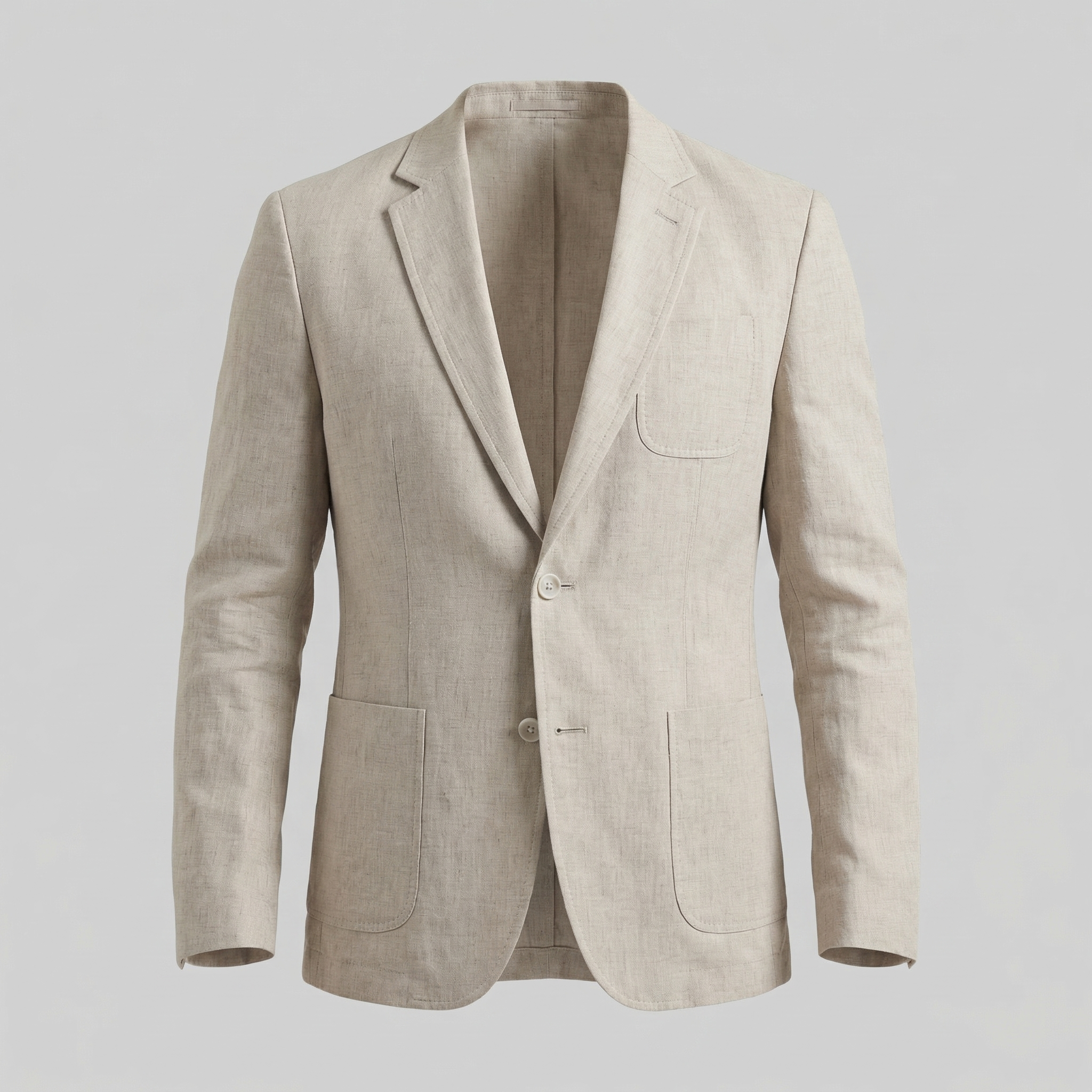 Men's Chambray Blue Linen Blazer Jacket