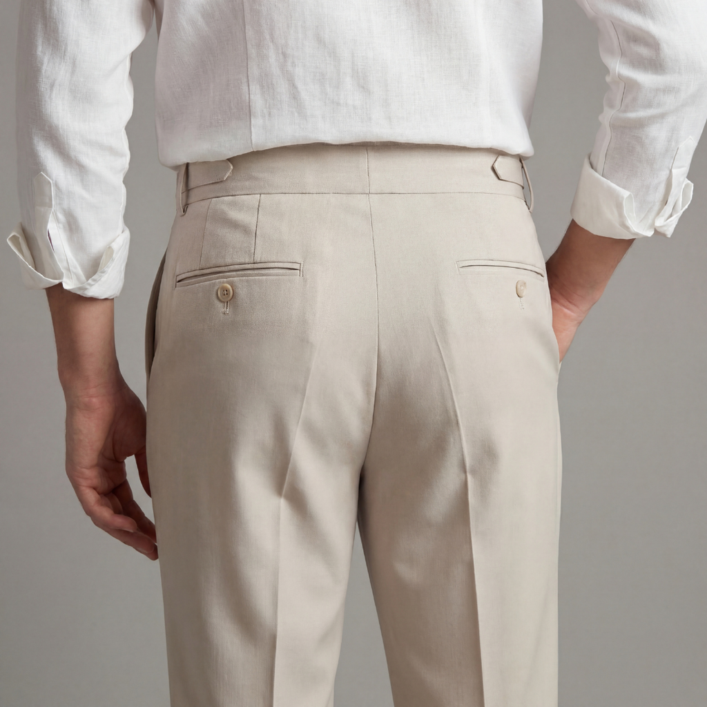 Men's High-Waisted Tailored Fit Trousers