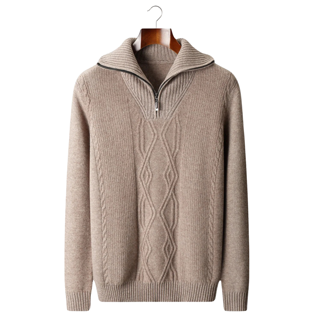 100% Cashmere Quarter Zip Sweater