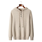100% Cashmere Button-Up Hoodie