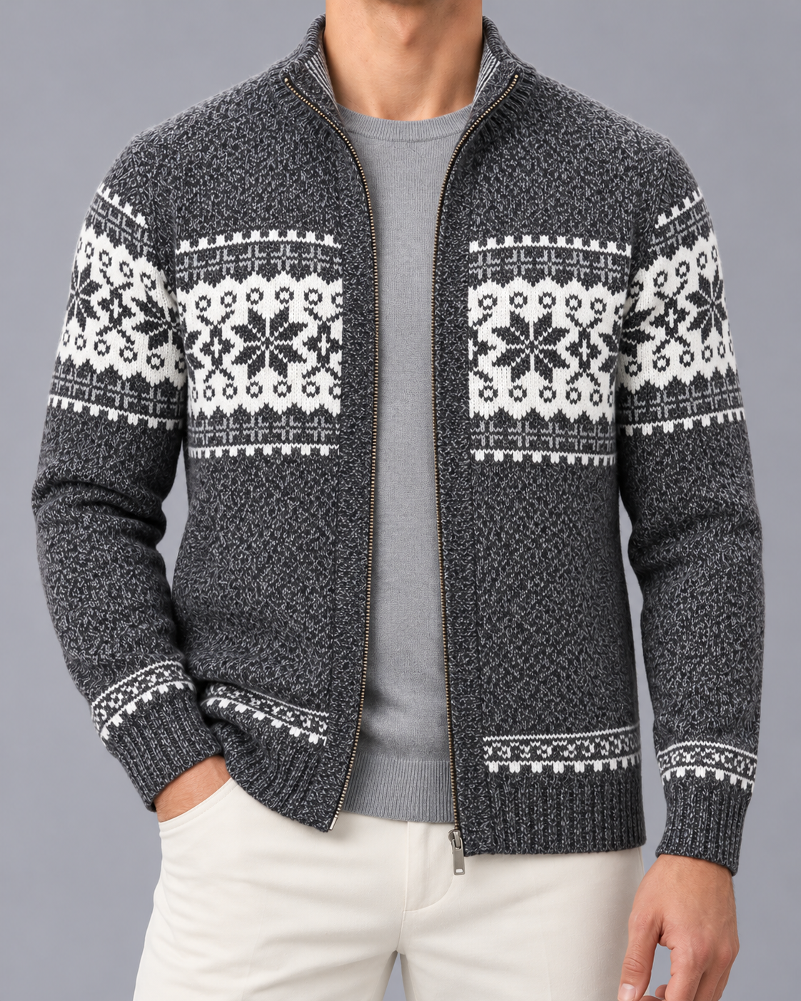 Men's Wool Ugly Christmas Cardigan | Insulating with a Lightweight feel