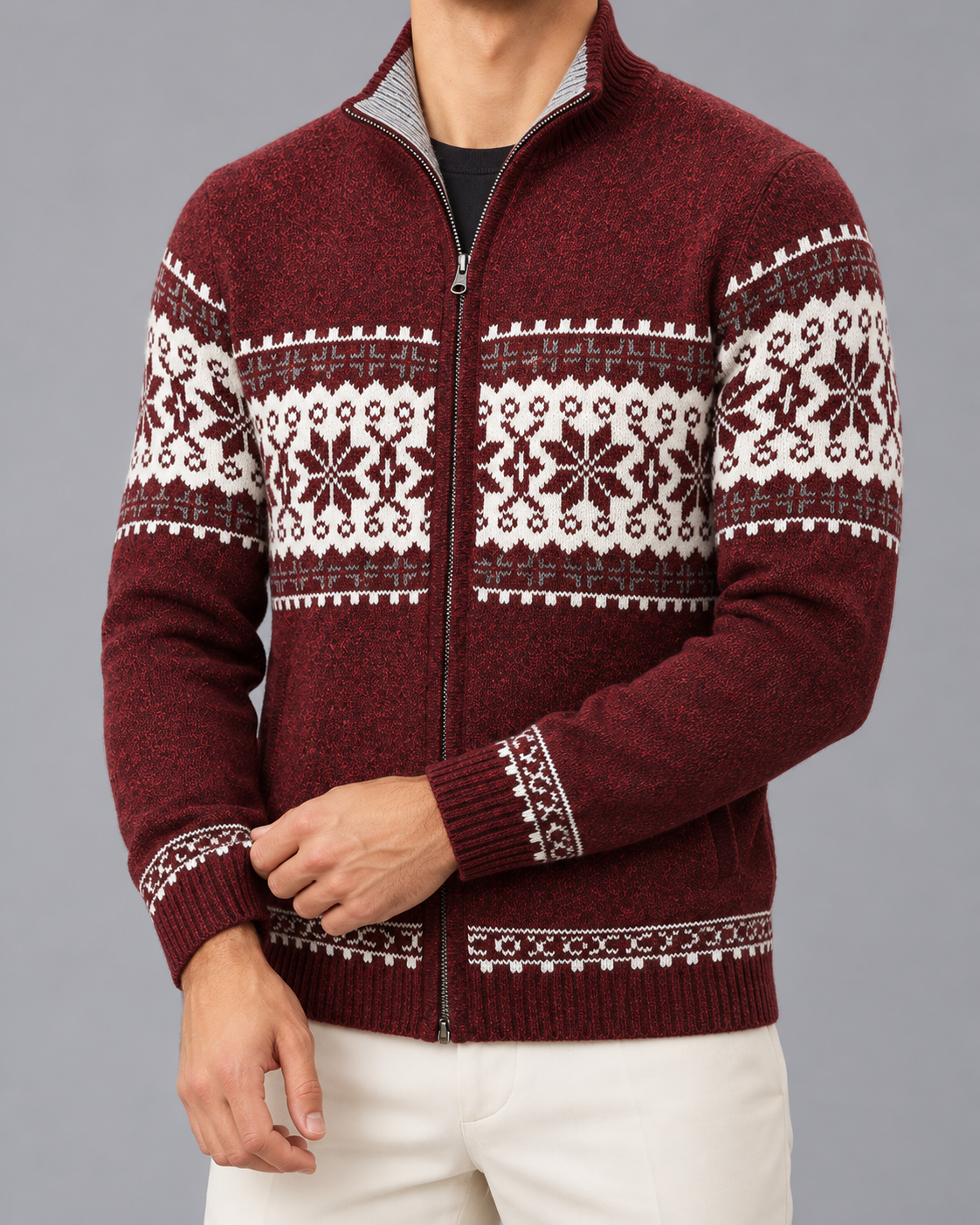 Men's Wool Ugly Christmas Cardigan | Insulating with a Lightweight feel