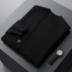 Merino Stripe-Sleeve Button Cardigan