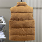 Men's Sleeveless Corduroy Puffer Vest