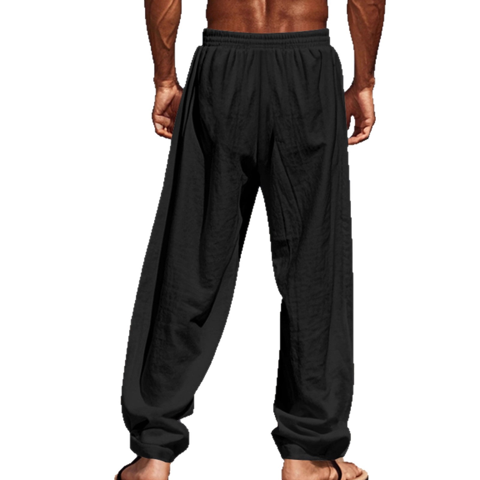Men's Relaxed Fit Trousers with Elasticated Waist and Side Pockets