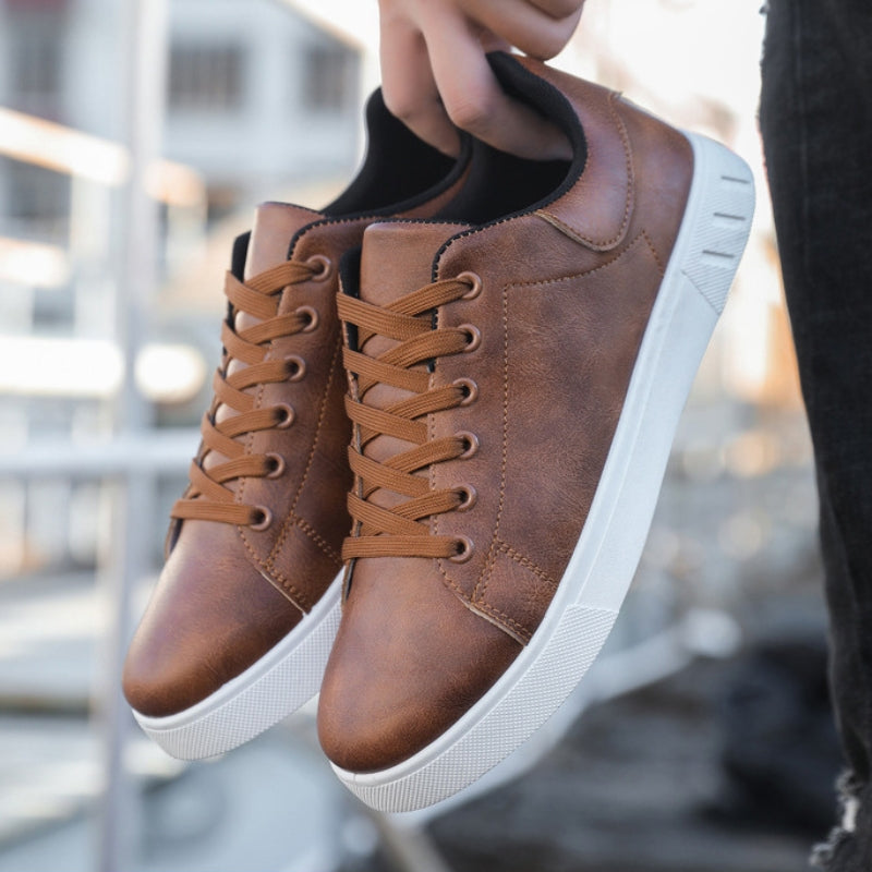 Stylish Faux Leather Sneakers for Men