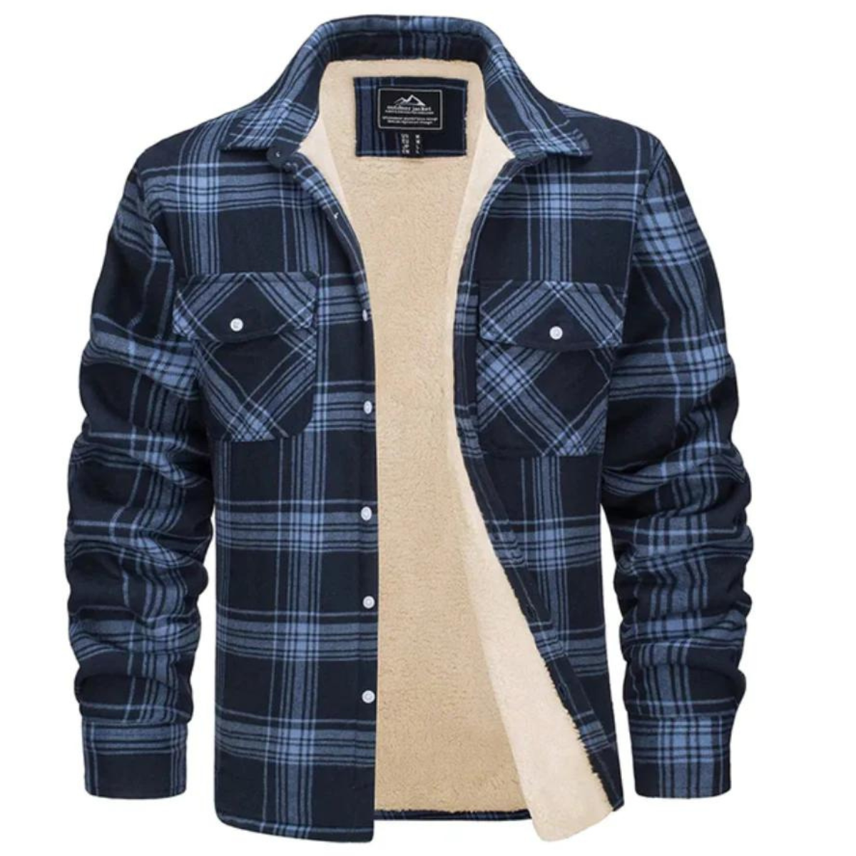 Men's Sherpa Lined Plaid Shirt Jacket