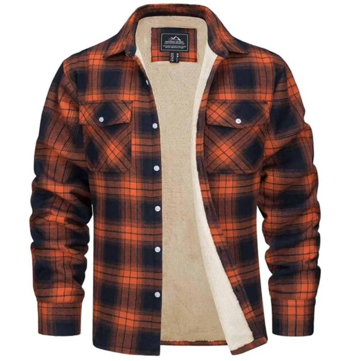 Men's Sherpa Lined Plaid Shirt Jacket