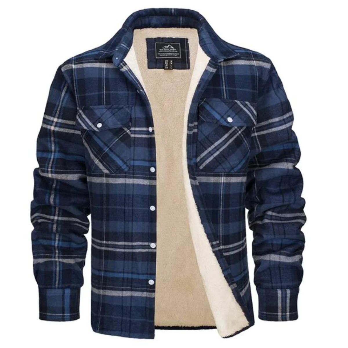 Men's Sherpa Lined Plaid Shirt Jacket