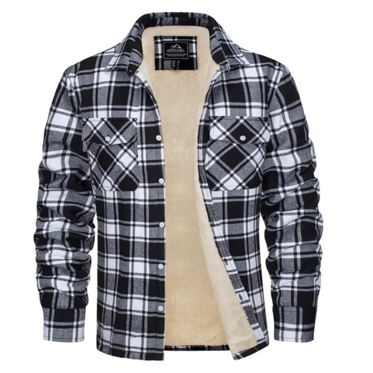 Men's Sherpa Lined Plaid Shirt Jacket