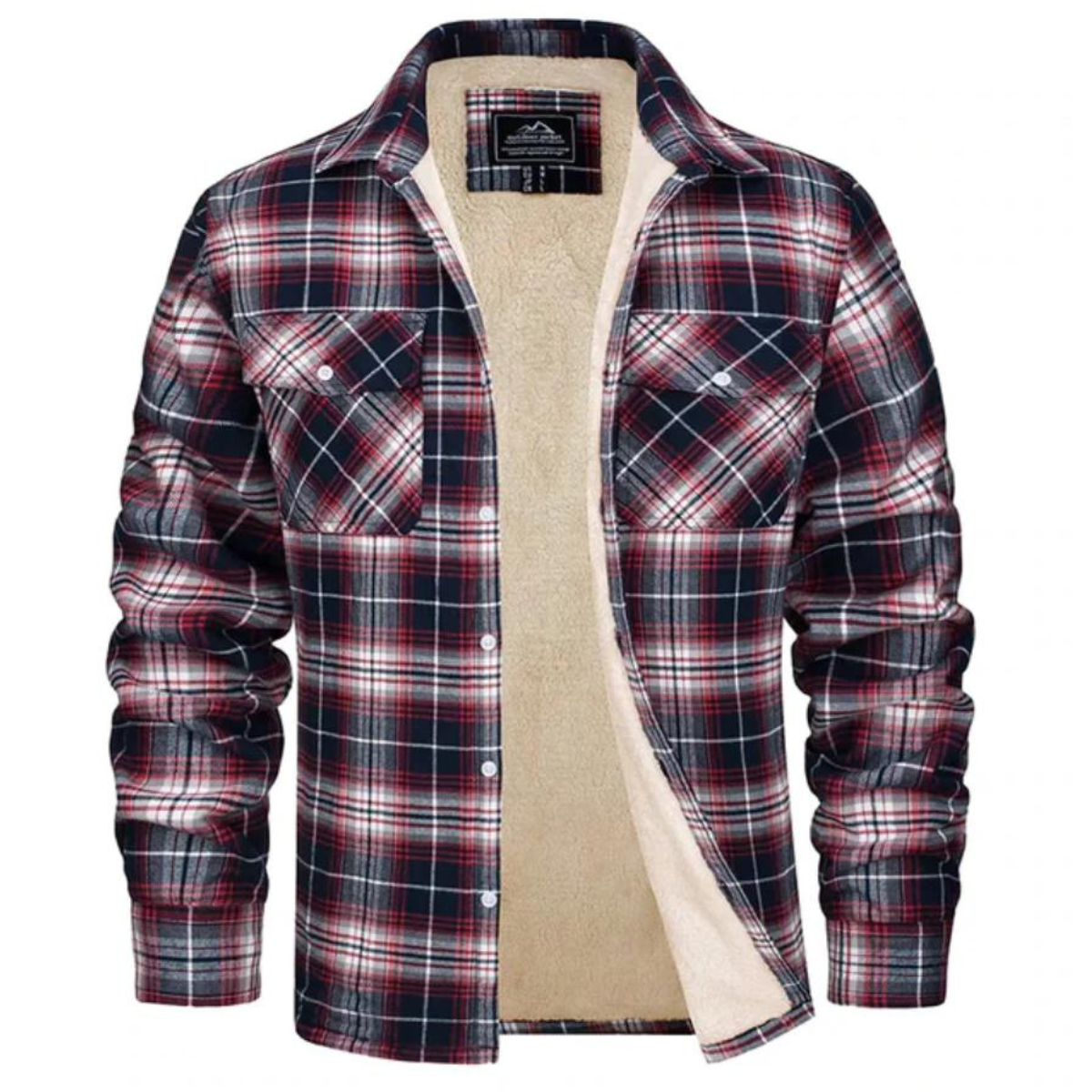 Men's Sherpa Lined Plaid Shirt Jacket