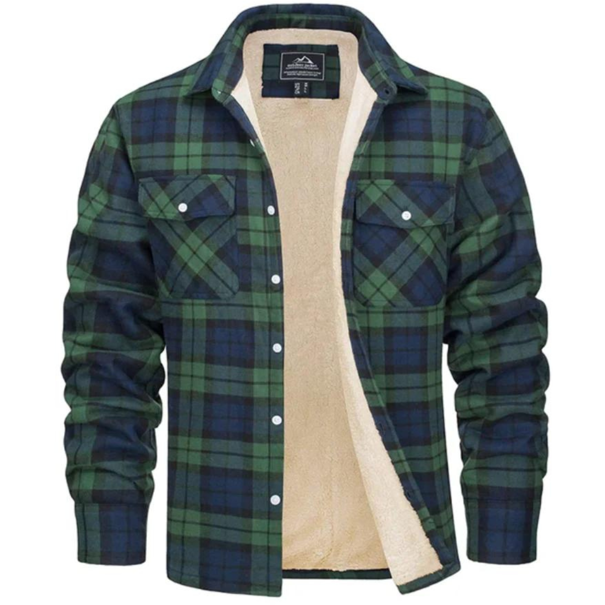 Men's Sherpa Lined Plaid Shirt Jacket