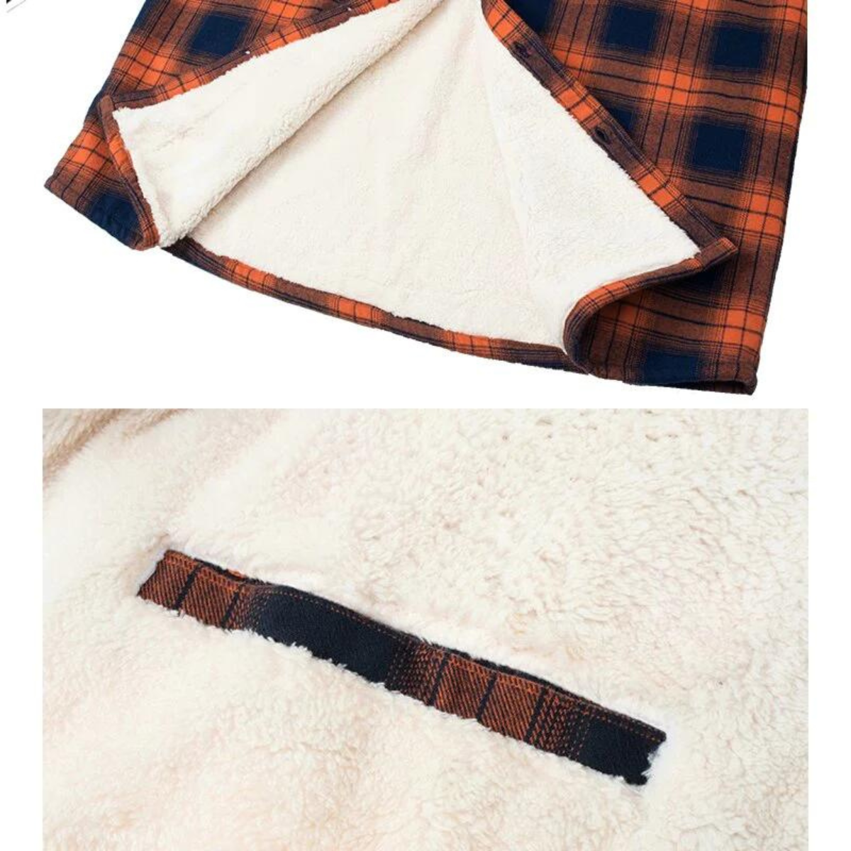 Men's Sherpa Lined Plaid Shirt Jacket
