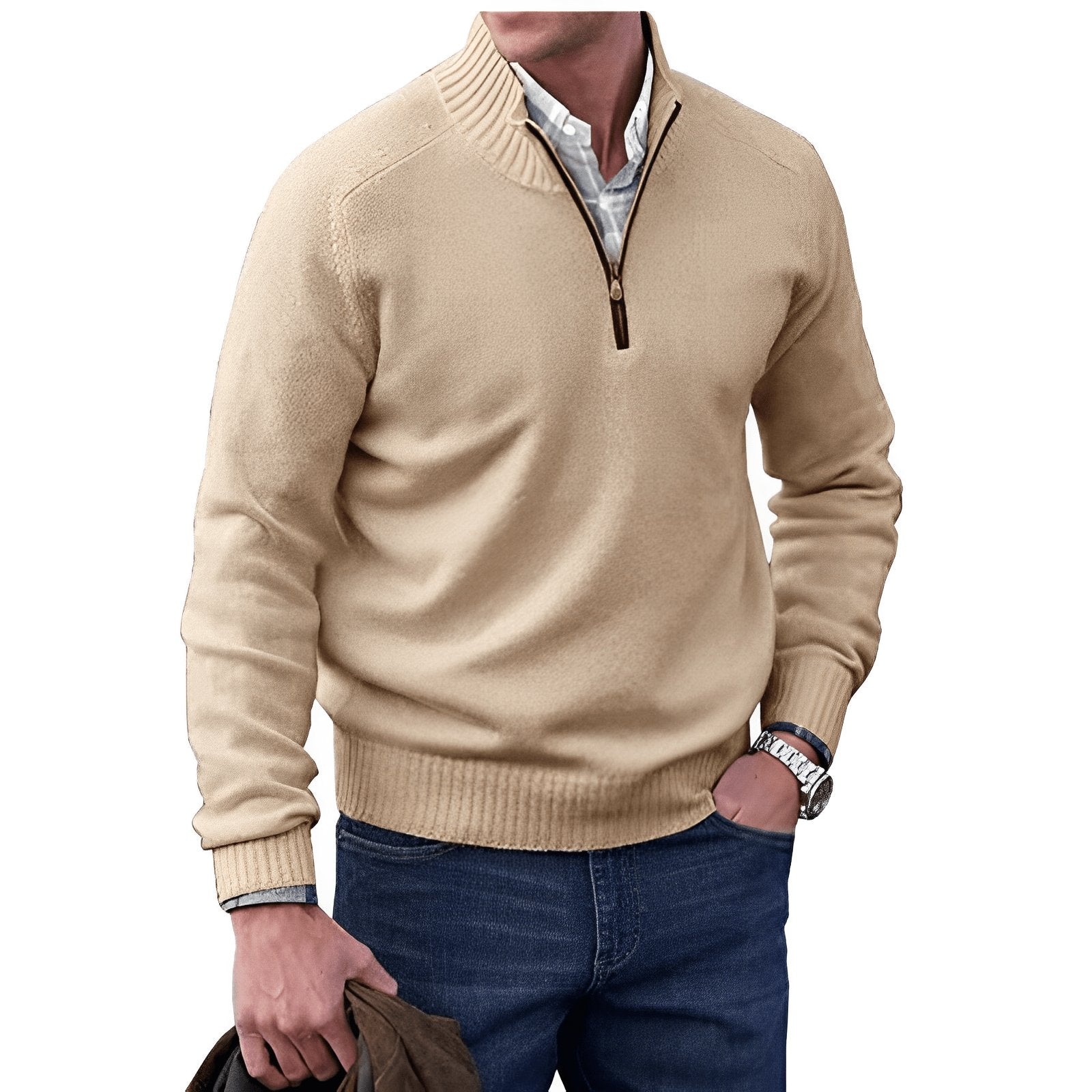 Classic And Refined Quarter-Zip Sweater