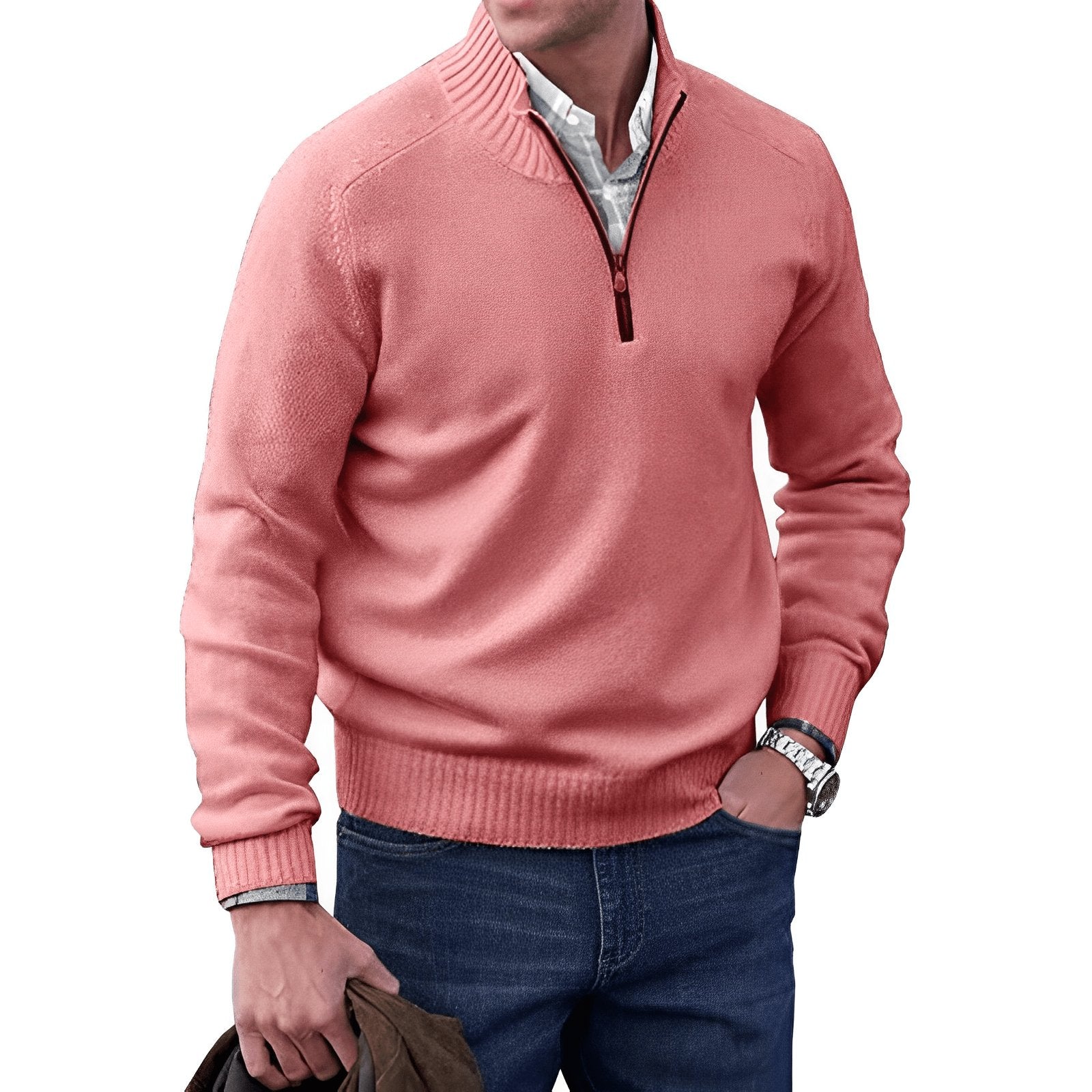 Classic And Refined Quarter-Zip Sweater