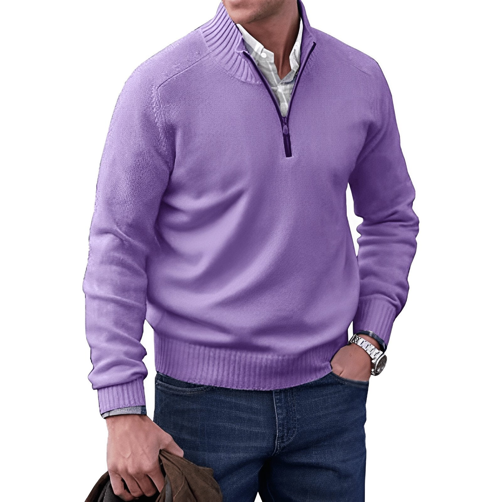 Classic And Refined Quarter-Zip Sweater