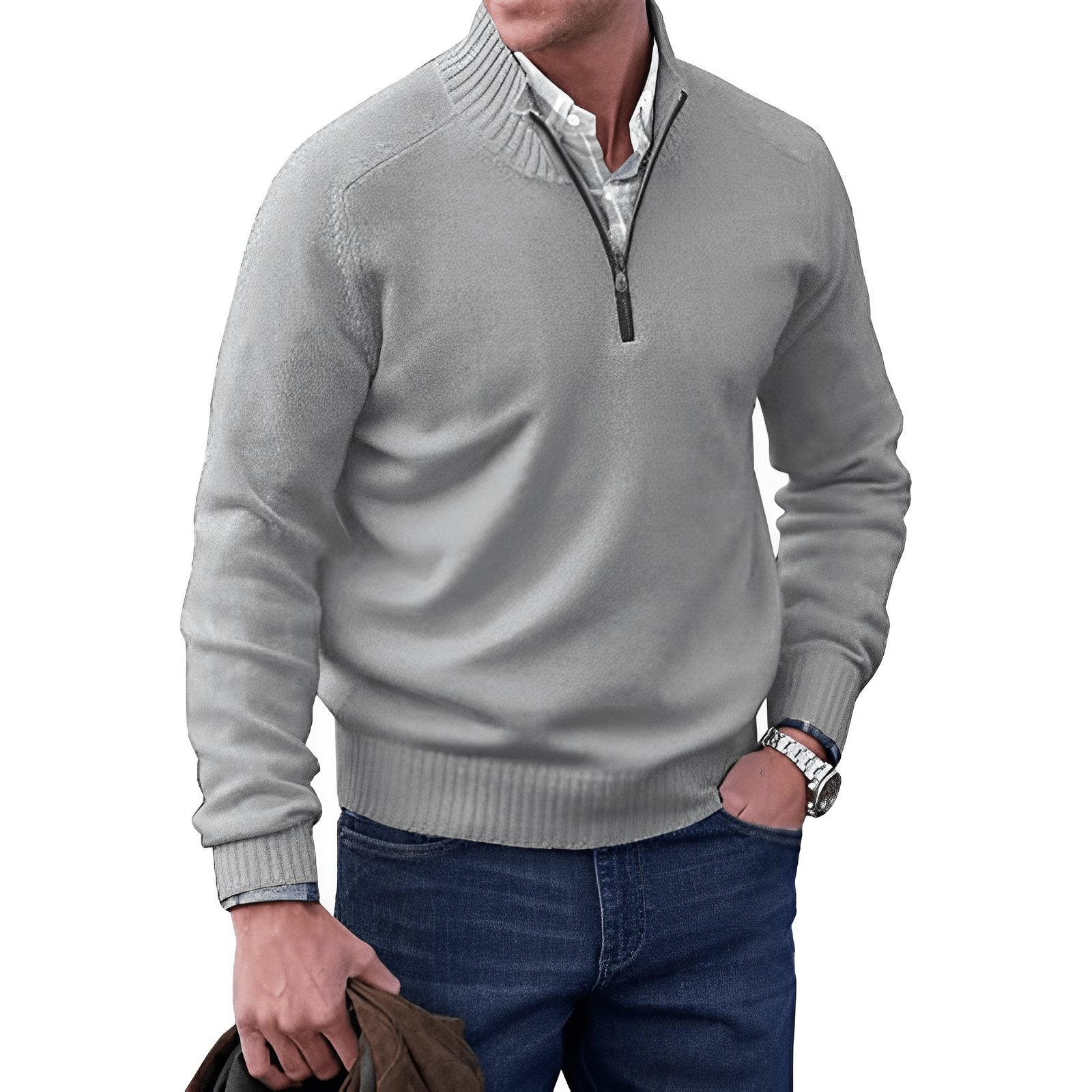 Classic And Refined Quarter-Zip Sweater