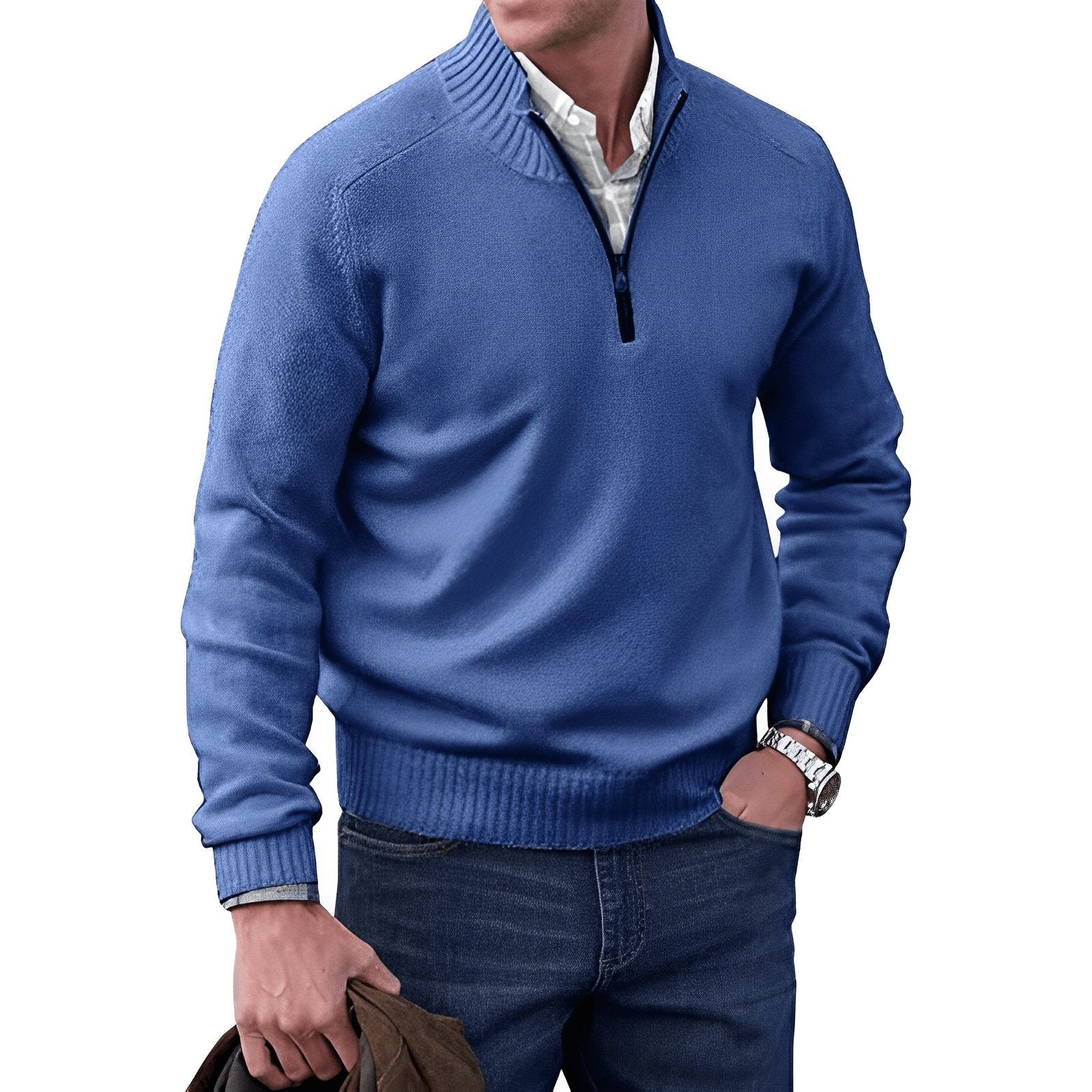 Classic And Refined Quarter-Zip Sweater