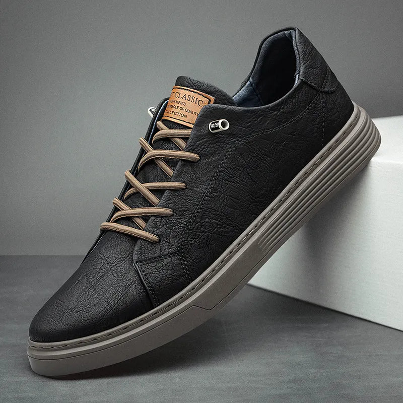 Classic Faux Leather Sneakers for Men