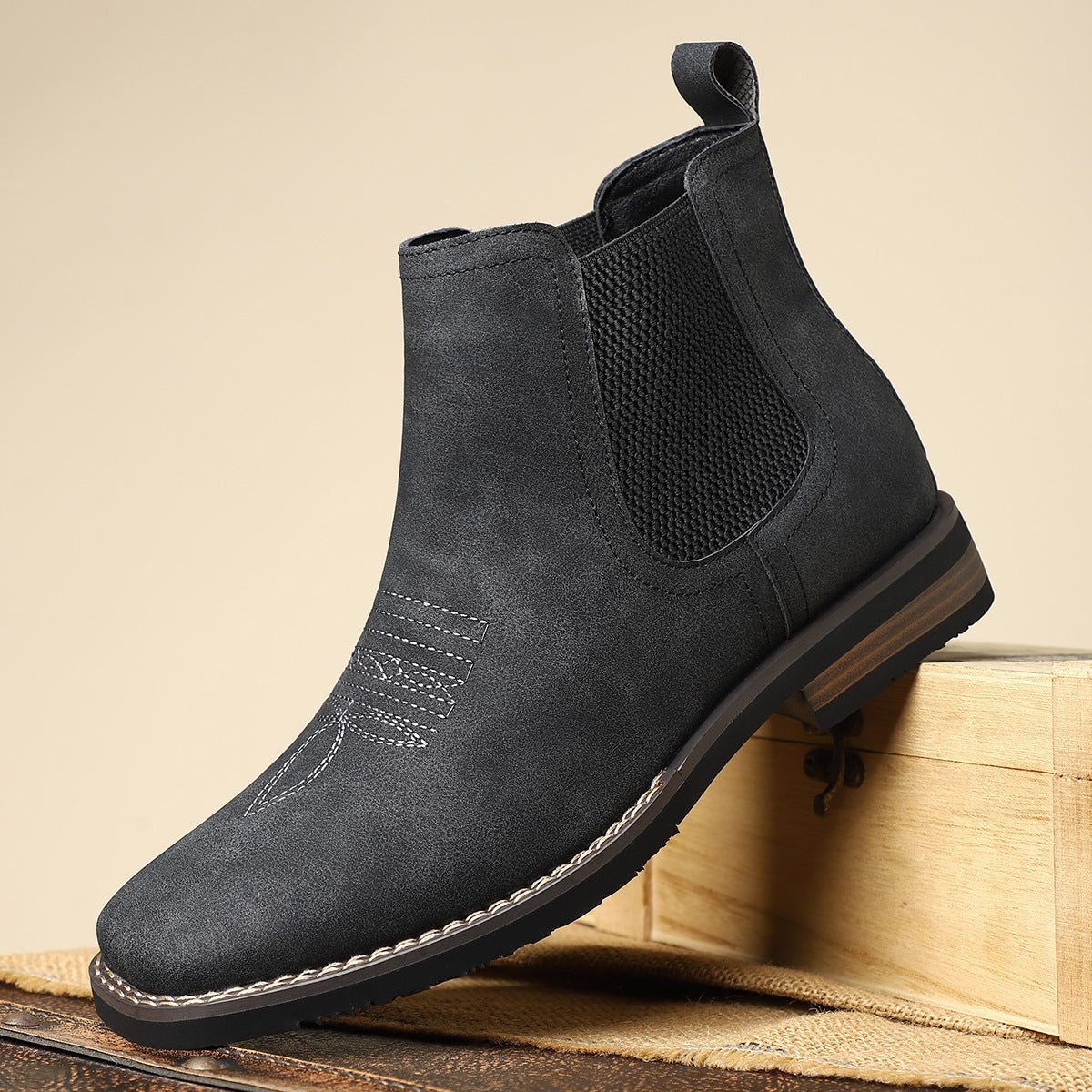Mens Leather Ankle Boots