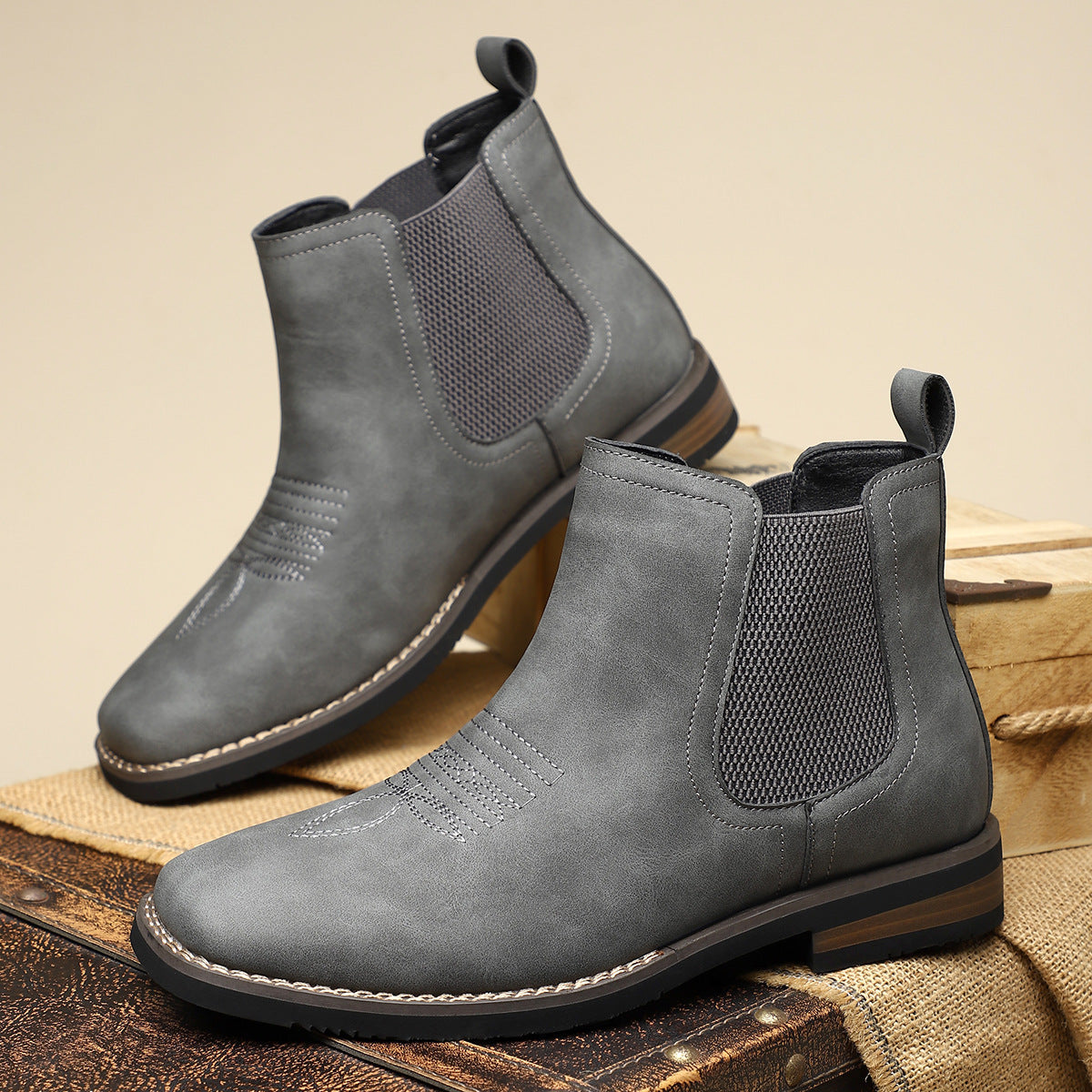 Mens Leather Ankle Boots