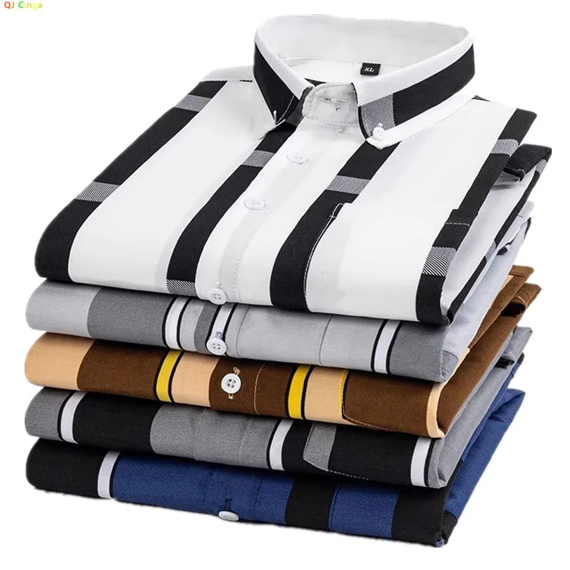 Men's Cotton Longsleeve Shirt with Low Collar
