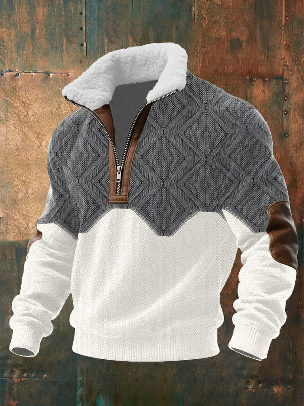 Refined Men's Sweater With Raised Collar